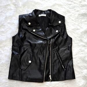 Girls Black Faux Leather Jacket